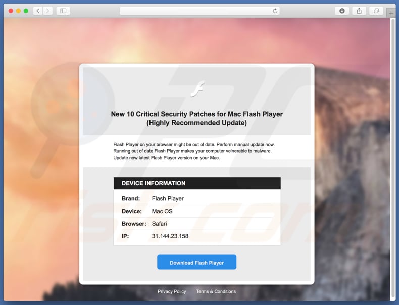 10 Critical Security Patches For Mac Flash Player scam