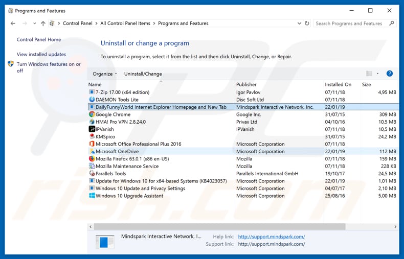 hp.myway.com browser hijacker uninstall via Control Panel