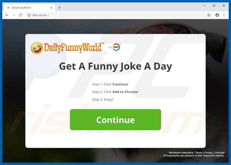 Website used to promote DailyFunnyWorld browser hijacker