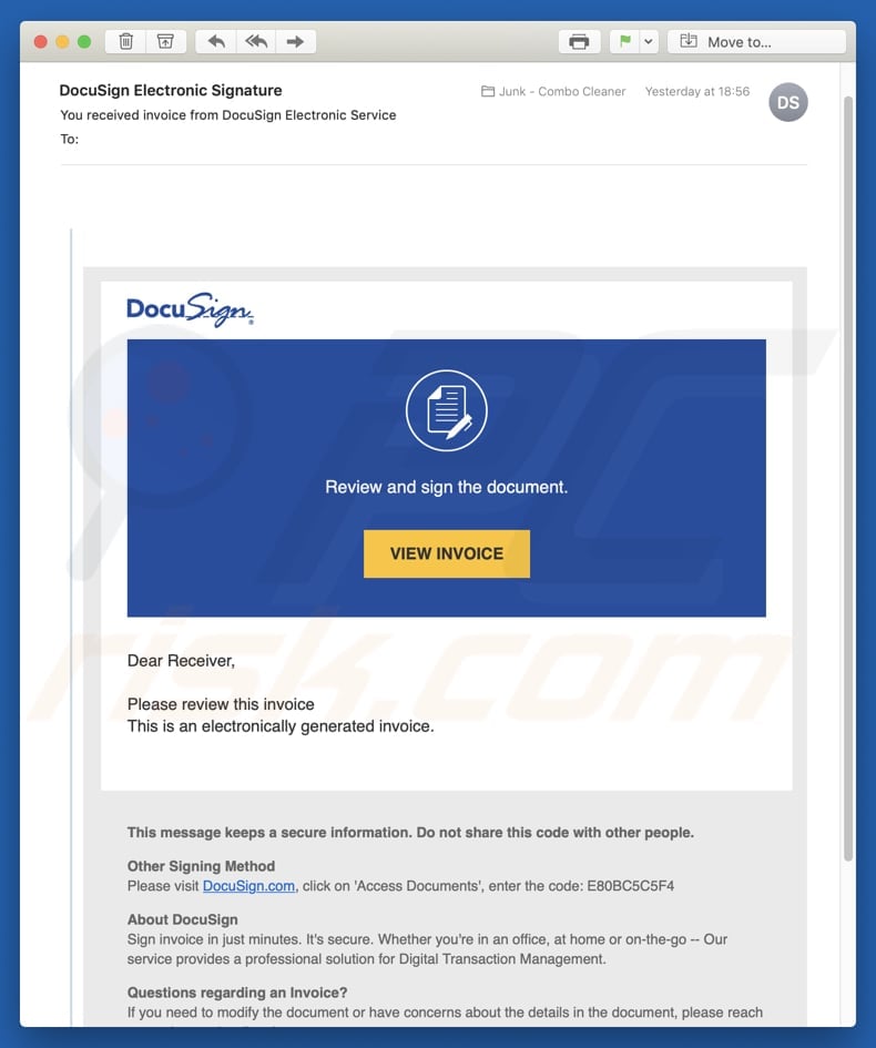 docusign spam email variant 2