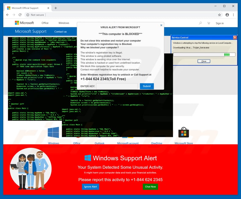 Downloading Virus... Trojan_horse.exe scam