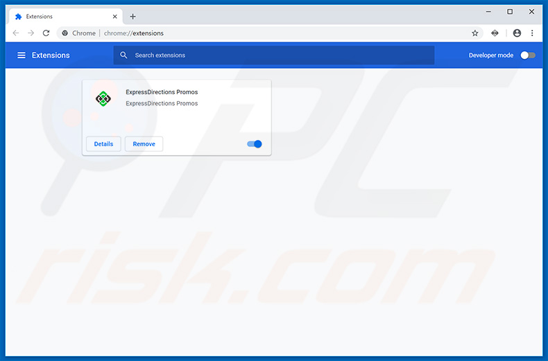 Removing ExpressDirections ads from Google Chrome step 2