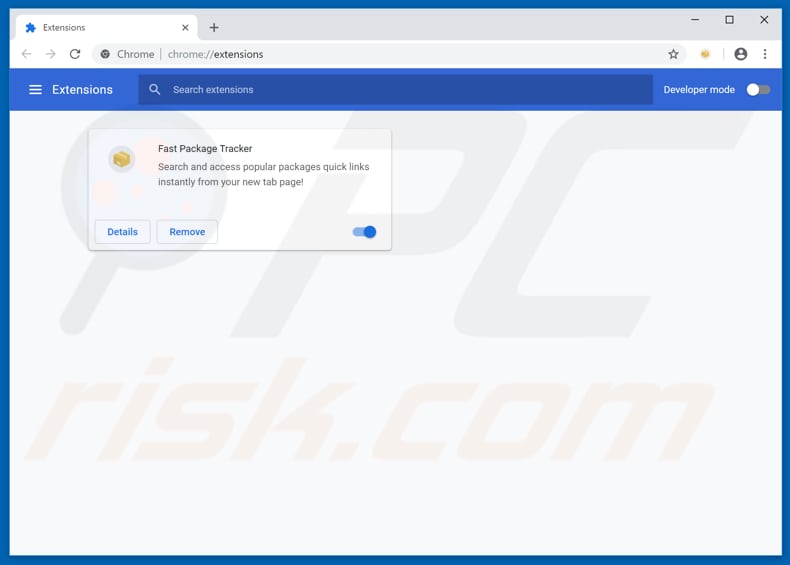 Removing search.hfastpackagetracker.net related Google Chrome extensions
