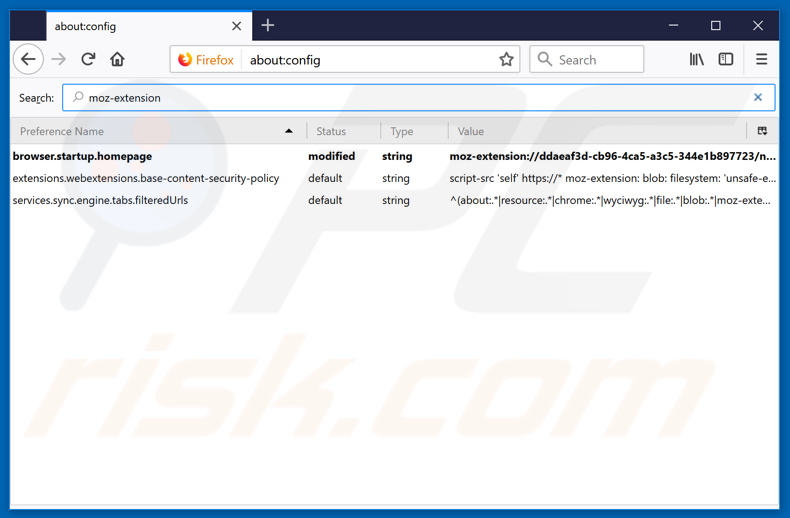 Removing search.hfastpackagetracker.net from Mozilla Firefox default search engine