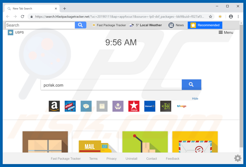 search.hfastpackagetracker.net browser hijacker