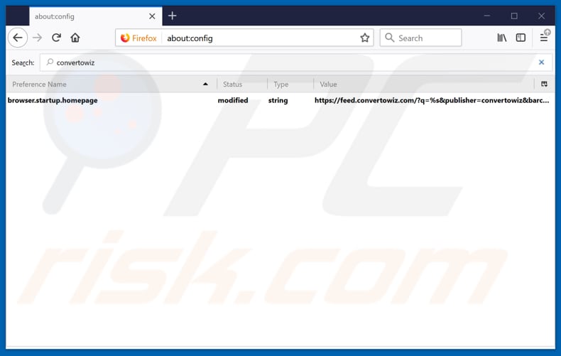 Removing feed.convertowiz.com  from Mozilla Firefox default search engine