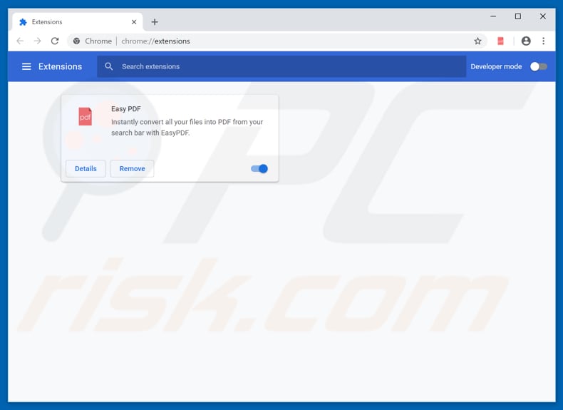 Removing feed.easy-pdf.com related Google Chrome extensions