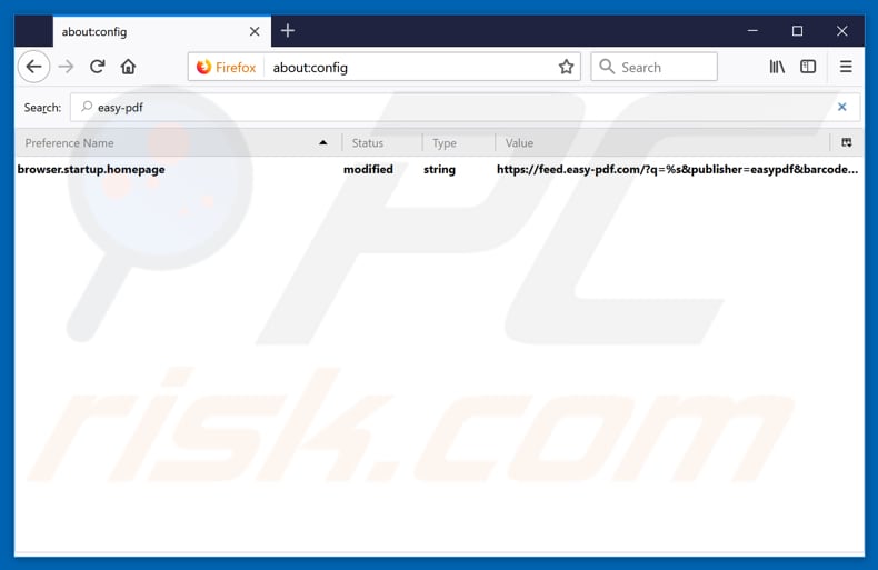 Removing feed.easy-pdf.com from Mozilla Firefox default search engine