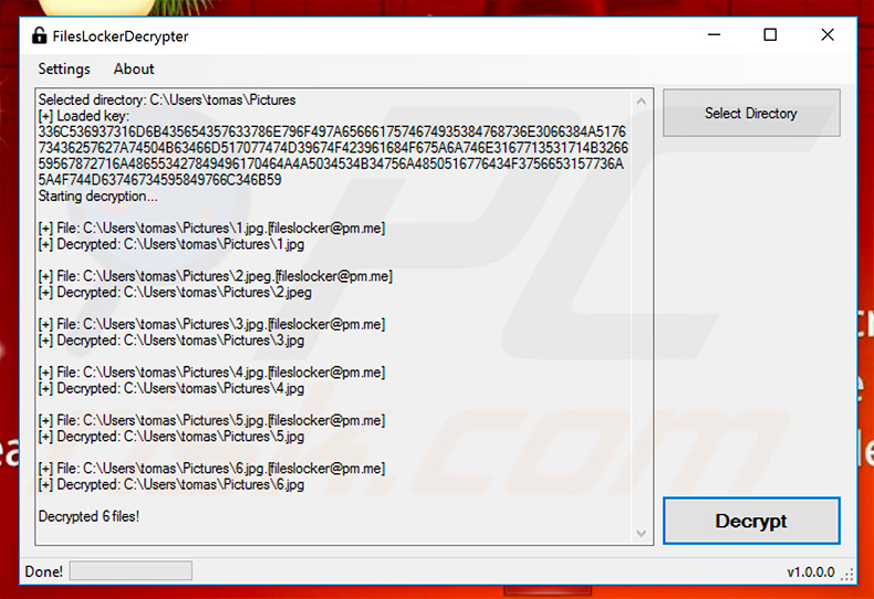 FilesLocker v2.0 decrypter by Michael Gillespie