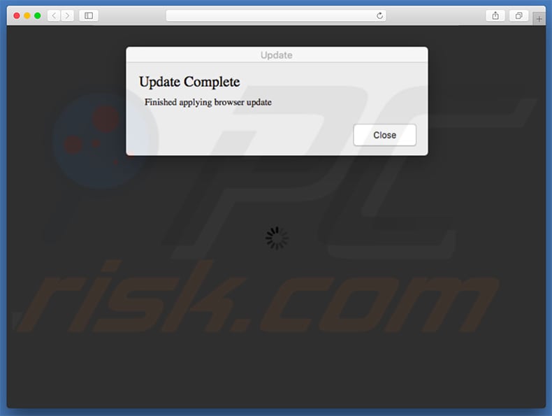 Finished Applying Browser Update scam