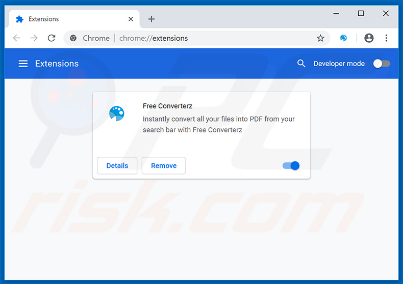 Removing free-converterz.com related Google Chrome extensions