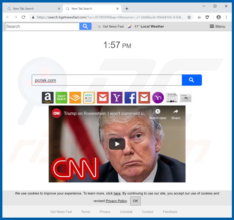 search.hgetnewsfast.com browser hijacker