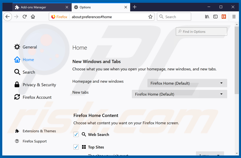 Removing getofficex.org from Mozilla Firefox homepage