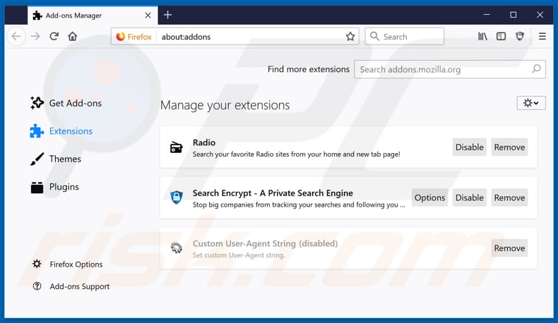 Removing search.hhighdefinitionradioplayer.com related Mozilla Firefox extensions
