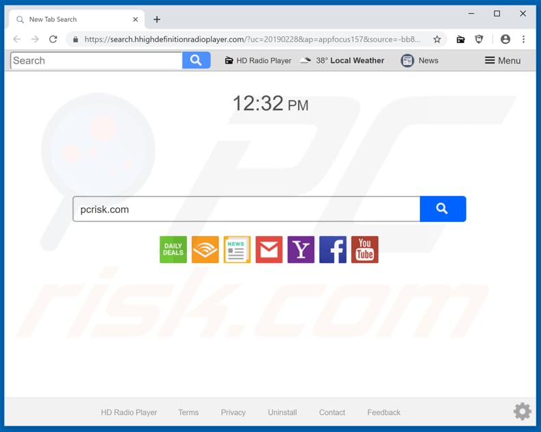 search.hhighdefinitionradioplayer.com browser hijacker