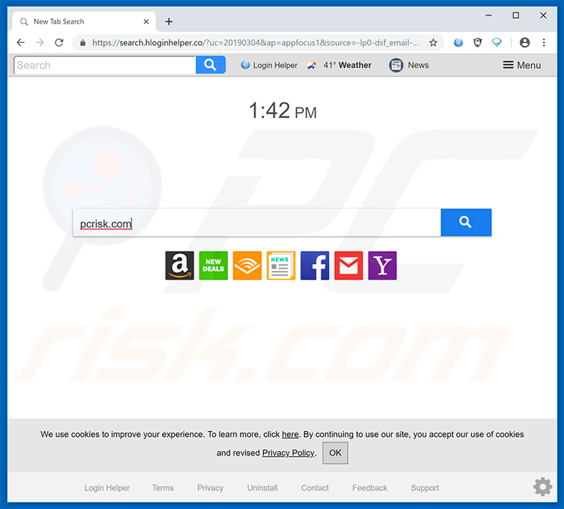 search.hloginhelper.co browser hijacker