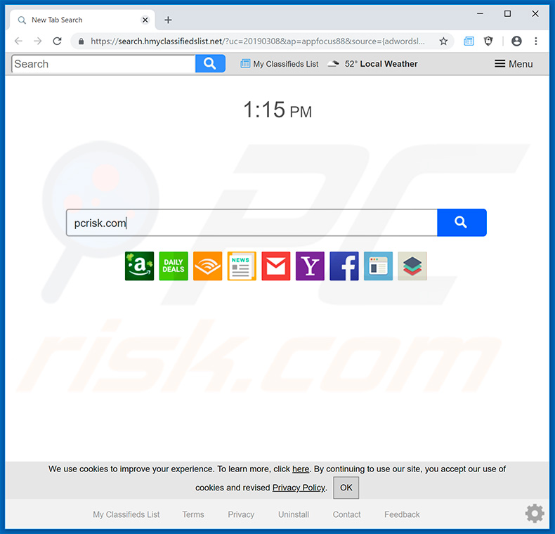 search.hmyclassifiedslist.net browser hijacker