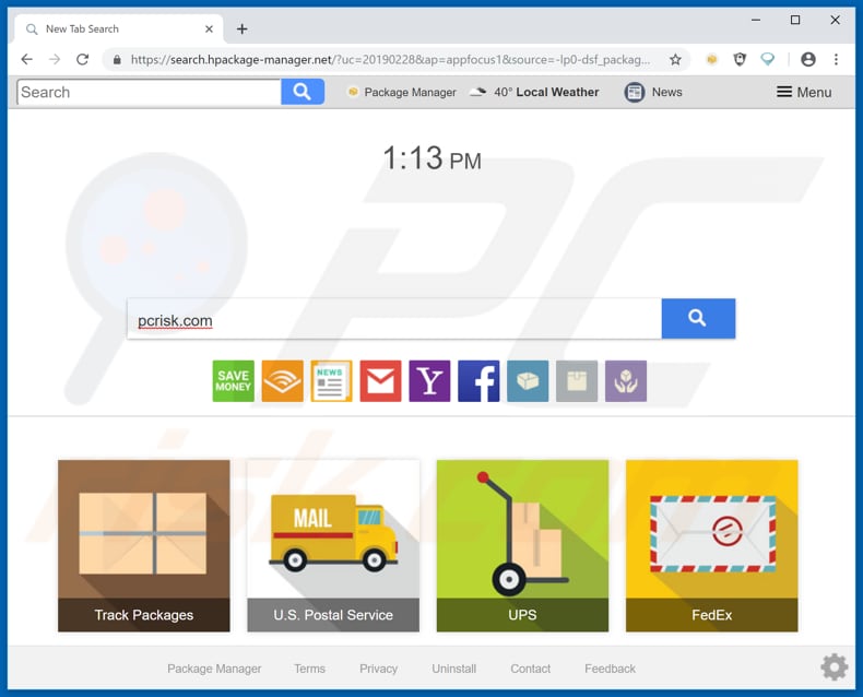 search.hpackage-manager.net browser hijacker