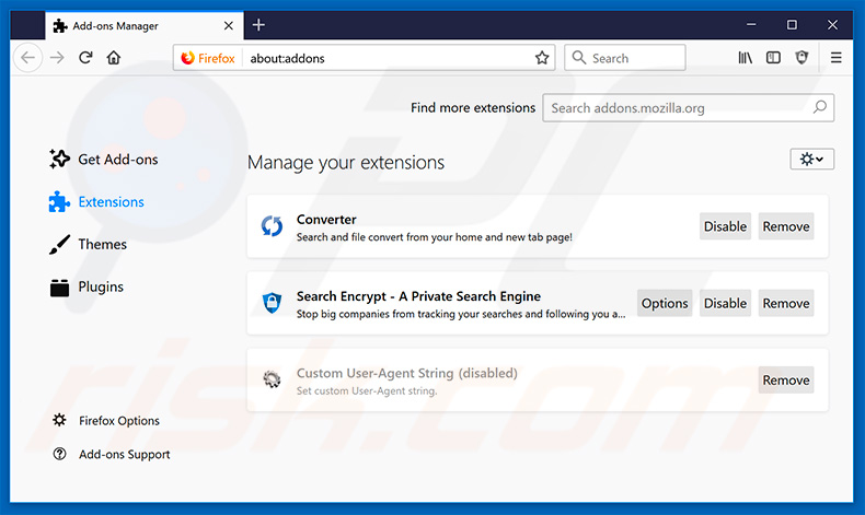 Removing search.hpdfconverterhub.com related Mozilla Firefox extensions