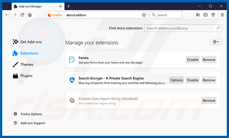 Removing search.hyourfreeonlineformsnow.com related Mozilla Firefox extensions