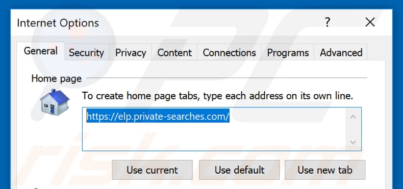 Removing blpsearch.com from Internet Explorer homepage