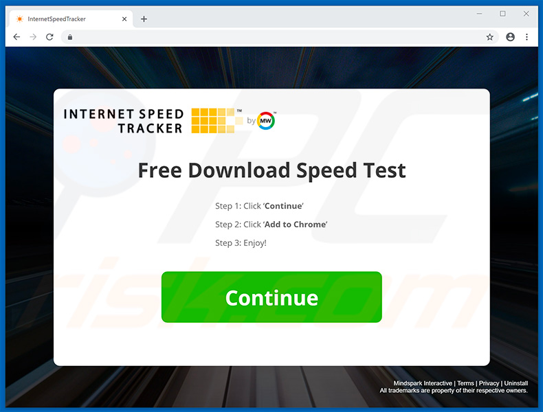 Internet Speed Tracker toolbar promoting website (sample 2)
