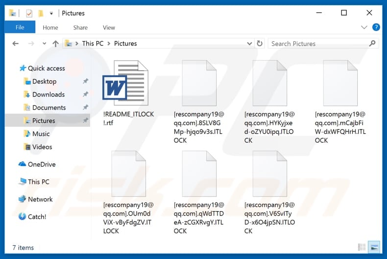 Files encrypted by ITLOCK