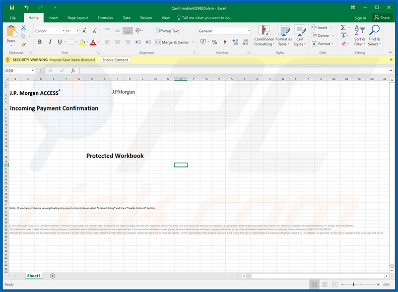 JPMorgan Chase attachment proliferating TrickBot