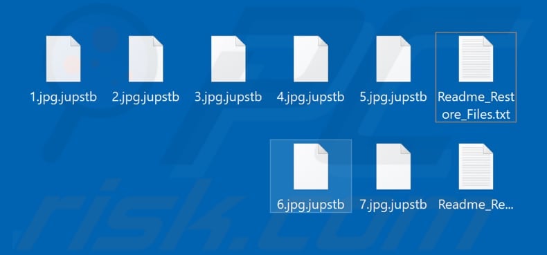 Files encrypted by Jupstb