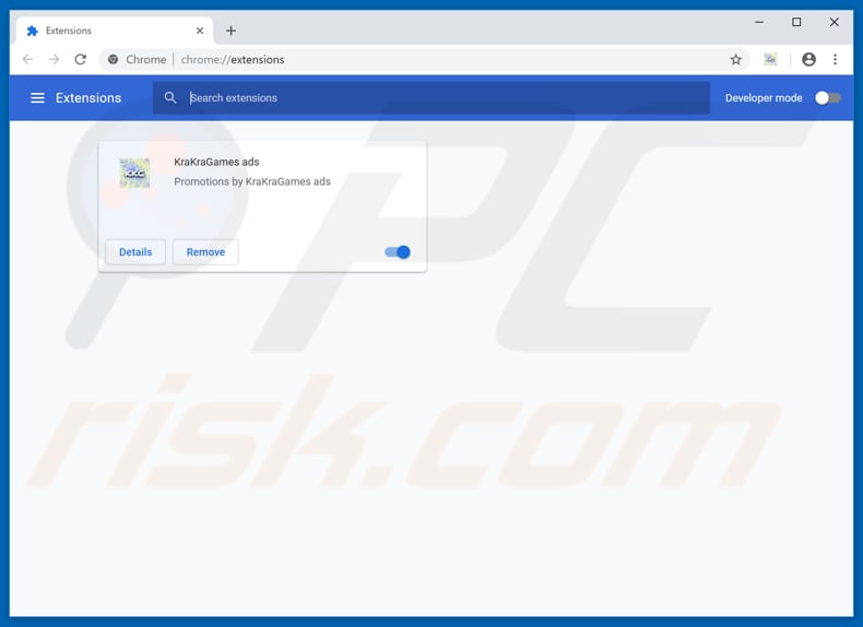 Removing KraKraGames ads from Google Chrome step 2