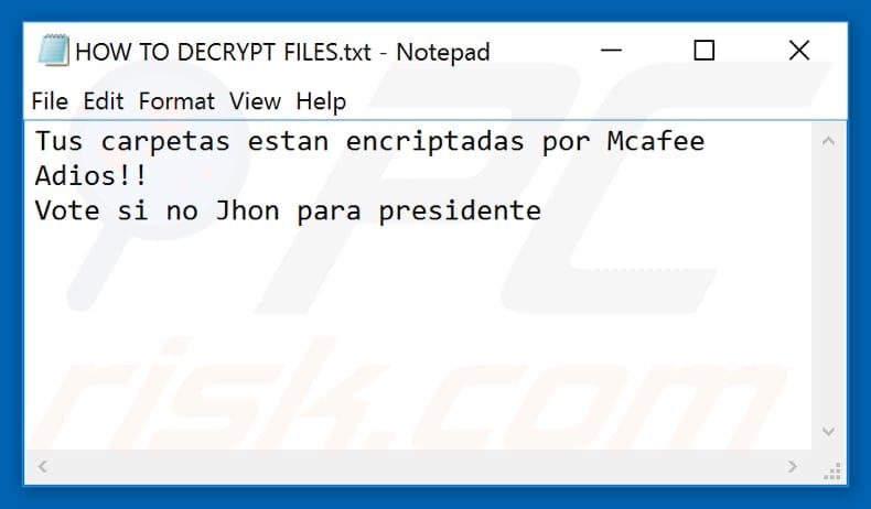 Mafee decrypt instructions