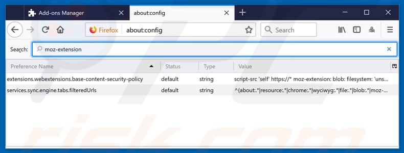 Removing mapsnow.co from Mozilla Firefox default search engine