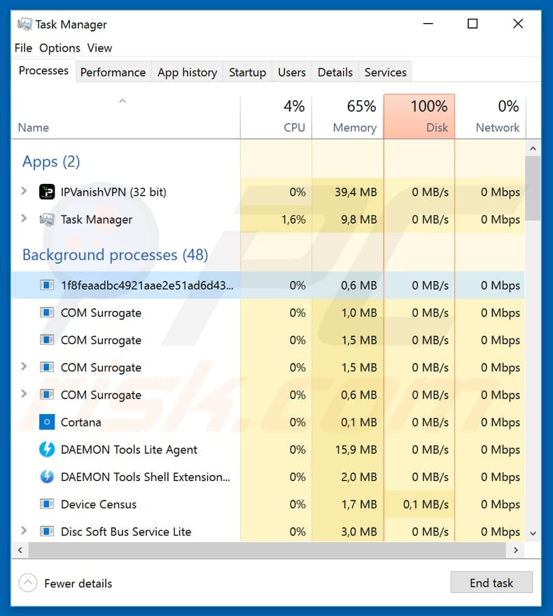 mdk4y ransomware process in task manager named as random string