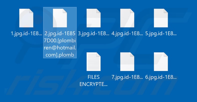 Files encrypted by Plomb