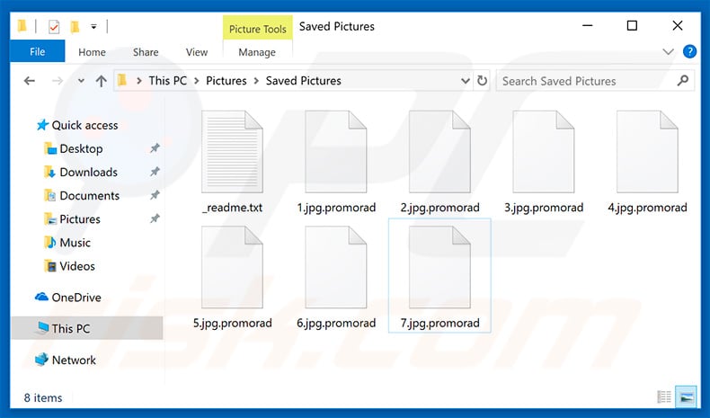 Files encrypted by Promorad