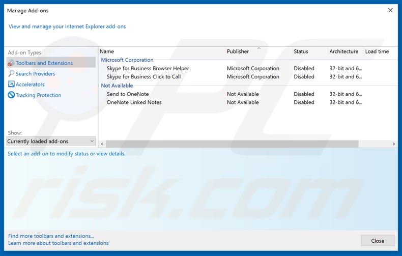 Removing pushtouchme.info ads from Internet Explorer step 2