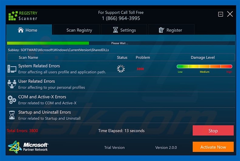 Registry Scanner application