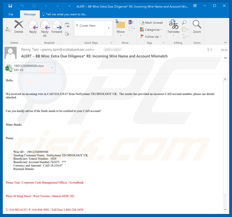 Scotiabank Email Virus