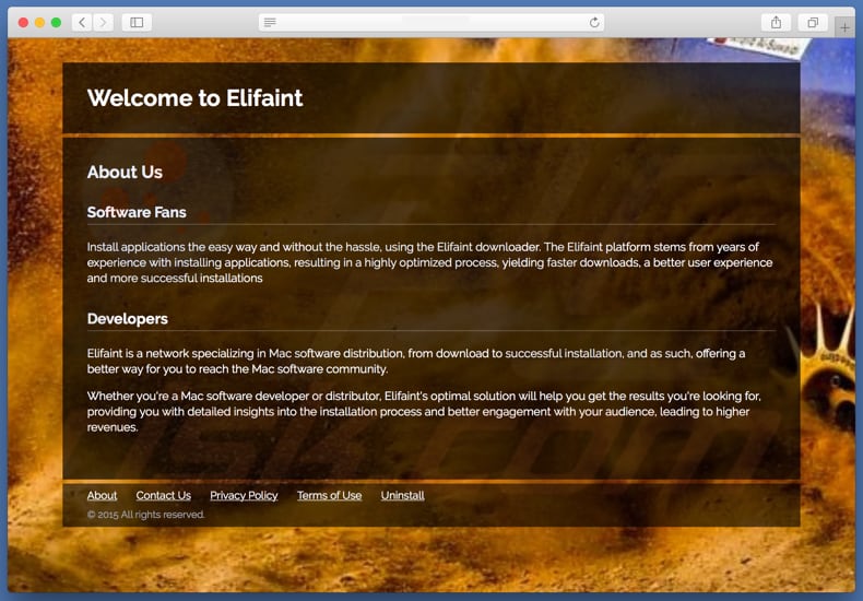 Dubious website used to promote search.elifaint.com