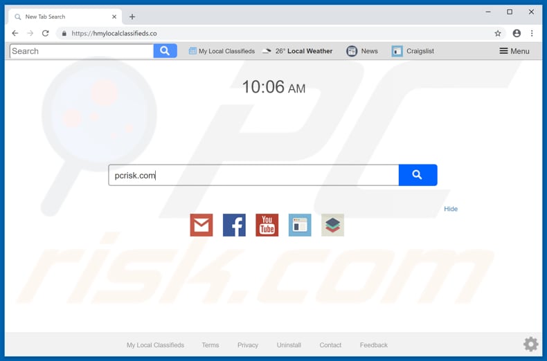 search.hmylocalclassifieds.co browser hijacker