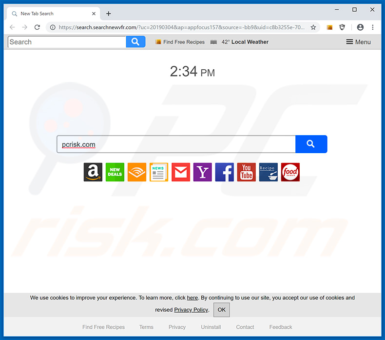 search.searchnewvfr.com browser hijacker