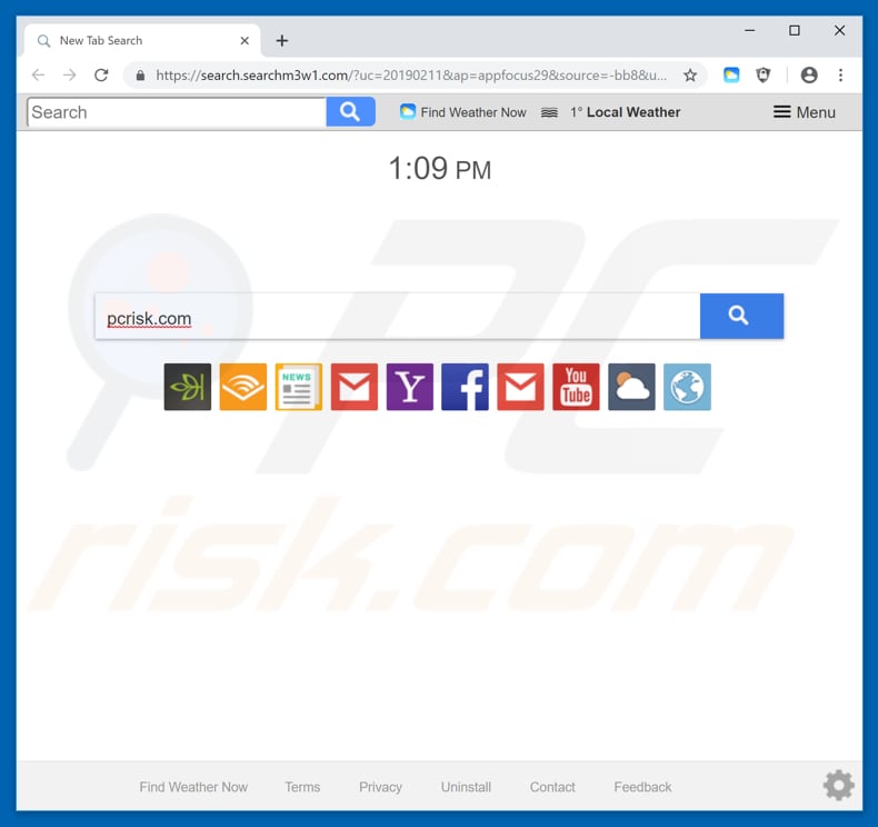 search.searchm3w1.com browser hijacker