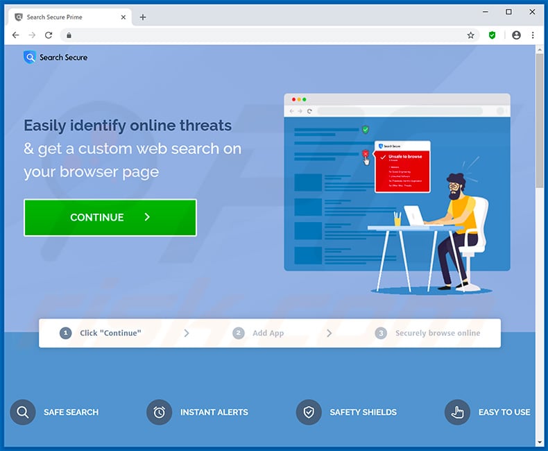 Website used to promote Search Secure browser hijacker