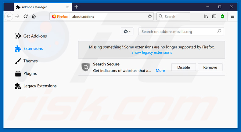 Removing searchsecurepro.co related Mozilla Firefox extensions