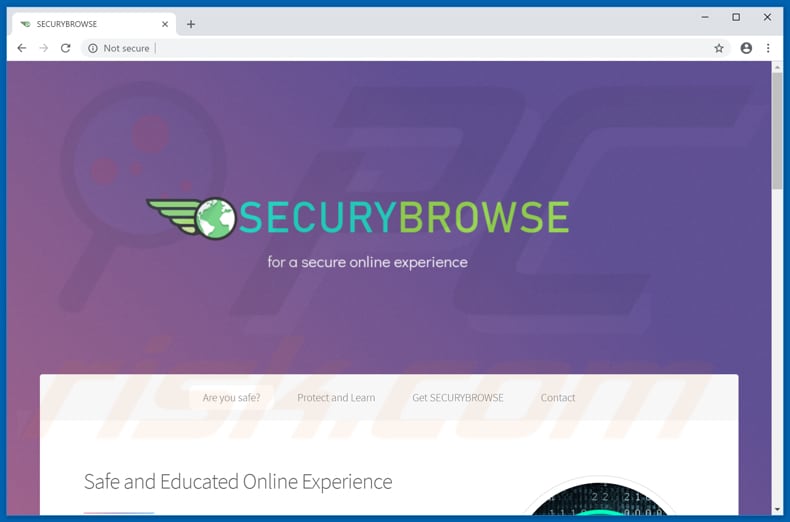 Website used to promote SecuryBrowse browser hijacker