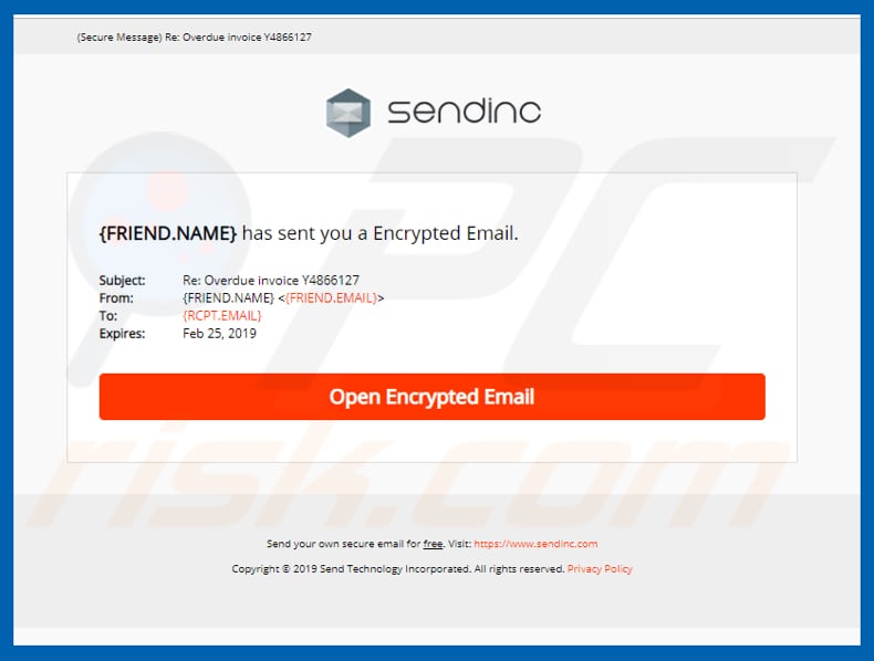 Sendinc Email Virus