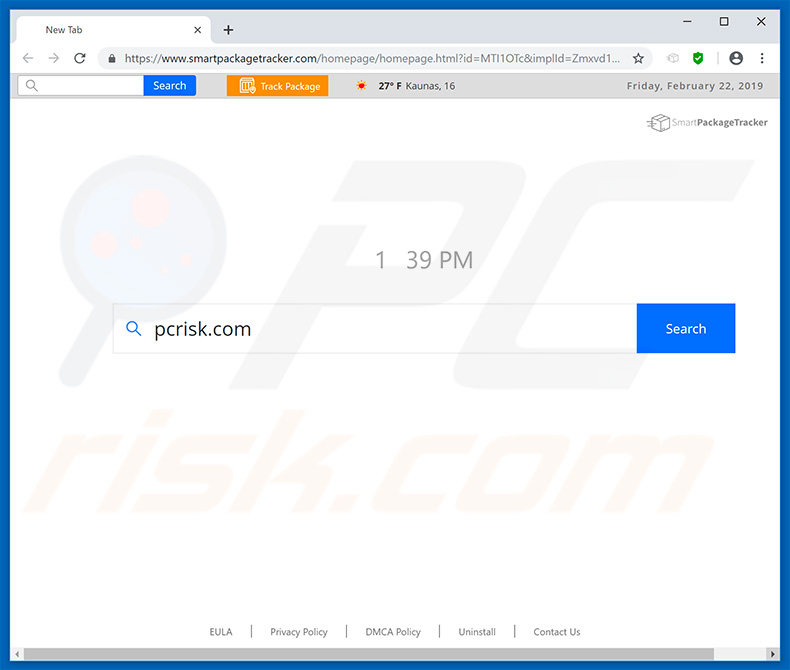 smartpackagetracker.com browser hijacker