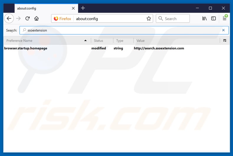 Removing search.ssoextension.com from Mozilla Firefox default search engine