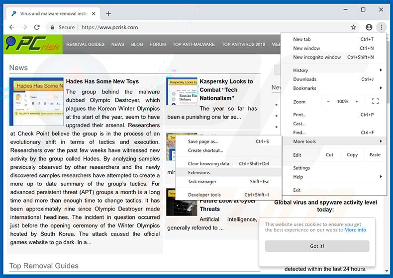 Removing supervicesfun.club  ads from Google Chrome step 1