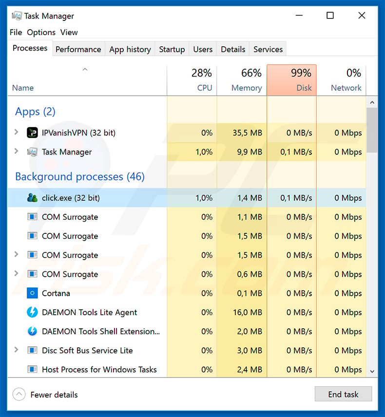 Gozi trojan process in Windows Task Manager